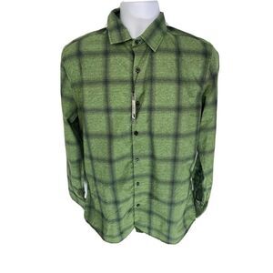 Lords of Harlech Green Plaid Button Down Shirt Mens‎ Size Medium New
